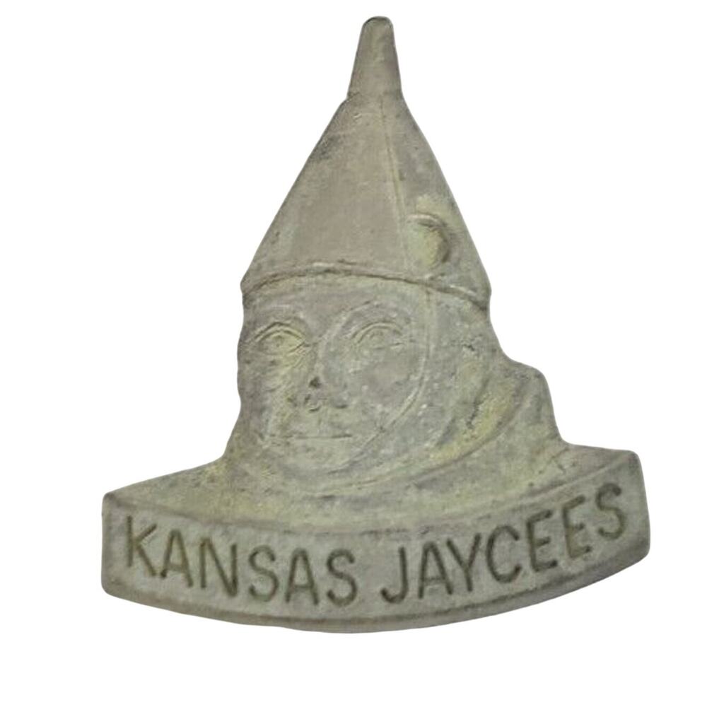 Vintage KANSAS JAYCEES TIN MAN PIN Jay Co Pewter Lapel Pin Hat Tie Wizard of Oz